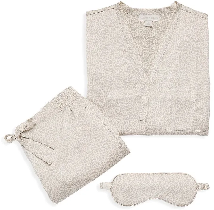 Washed Satin 3-Piece Pajama Set