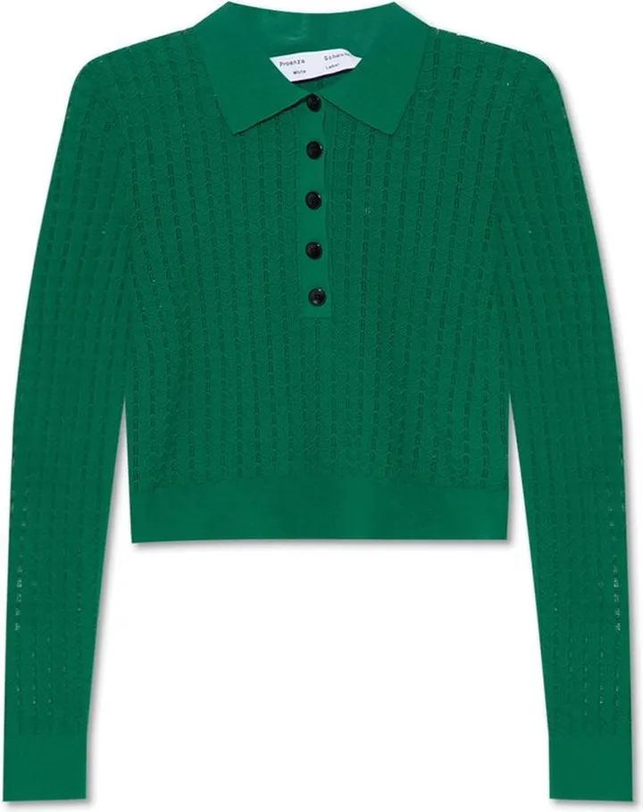 Proenza Schouler White Label Long-Sleeved Knitted Polo Shirt