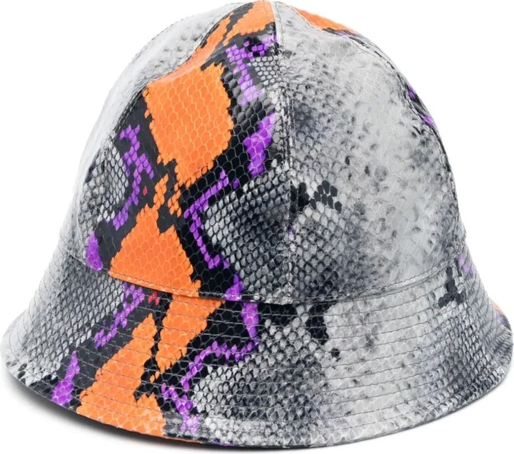 Snakeskin Leather Bucket Hat