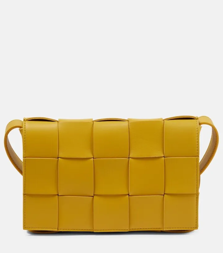 Cassette leather shoulder bag