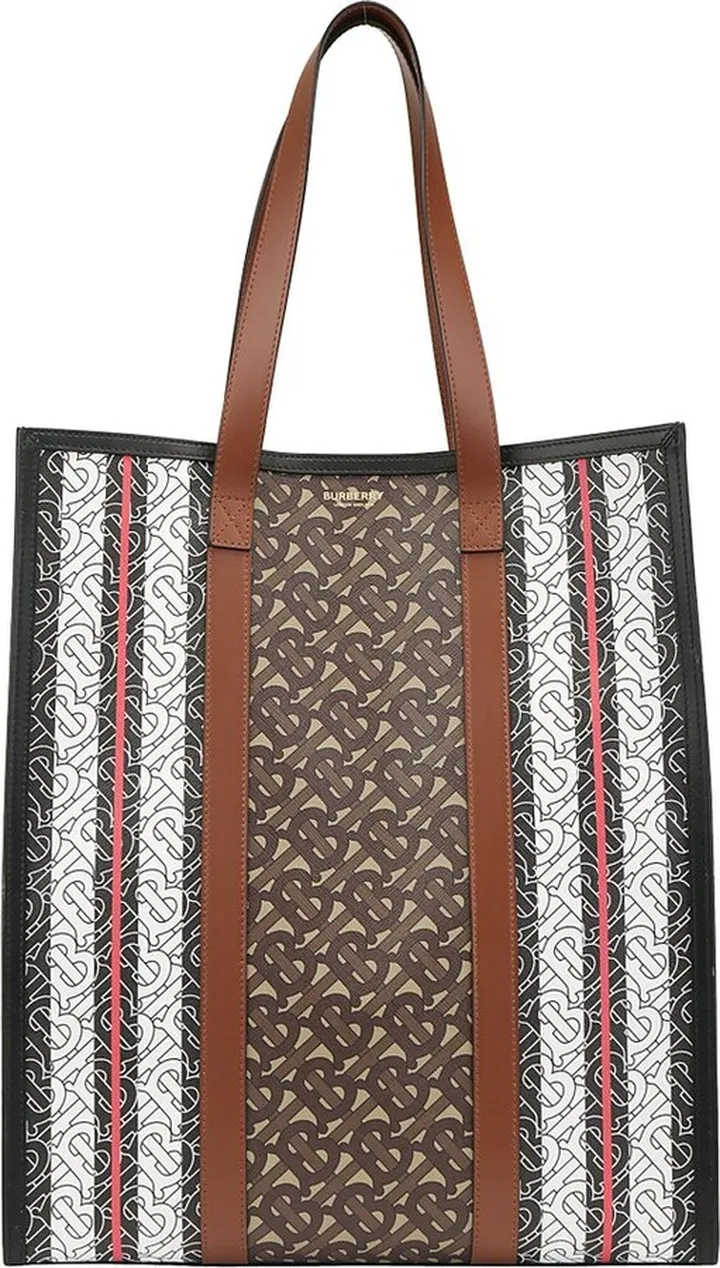 Burberry Monogram Stripe Portrait Tote Bag