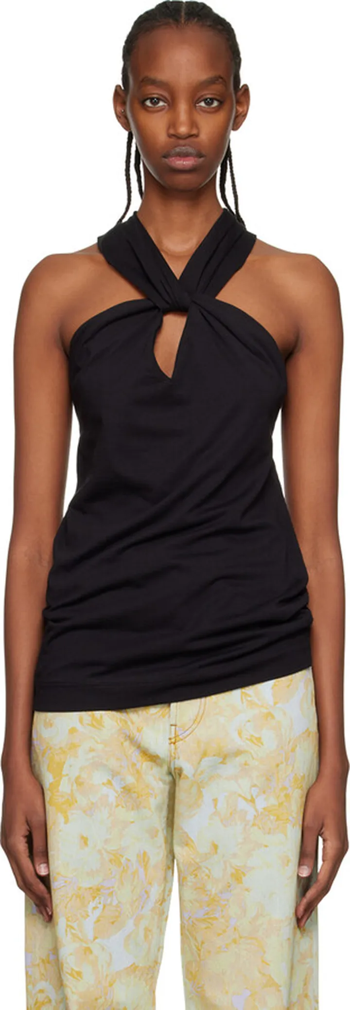 Dries Van Noten Black Halter Tank Top