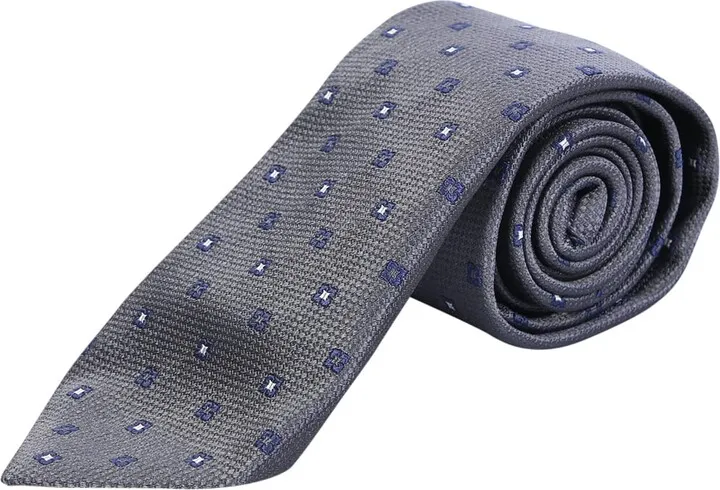 Square Motif Silk Tie In Grey