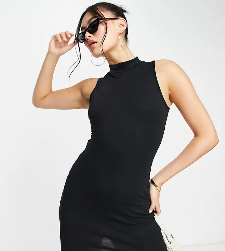 ASYOU polo cut out strap back mini dress in black