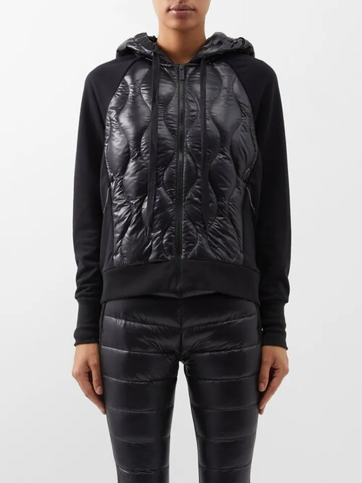 Quilted Down And Jersey Hooded Ski Jacket