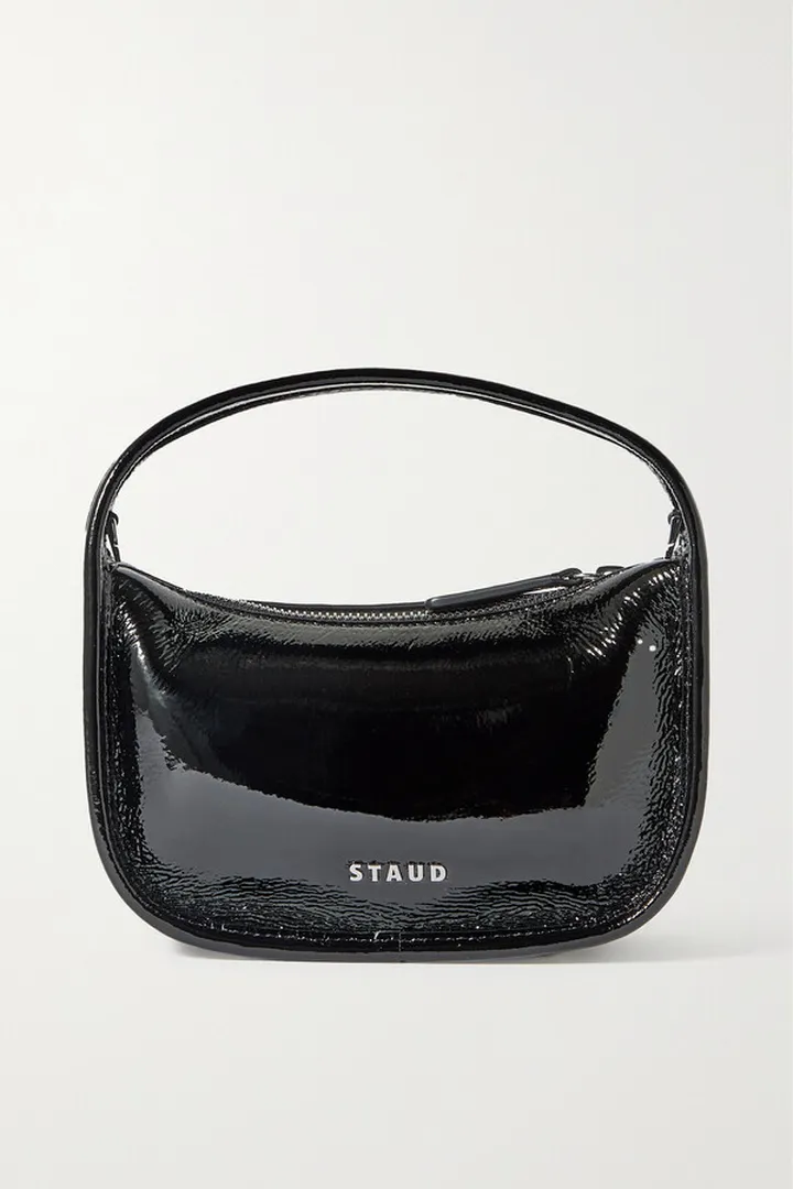 STAUD - Venice Patent-leather Tote - Black