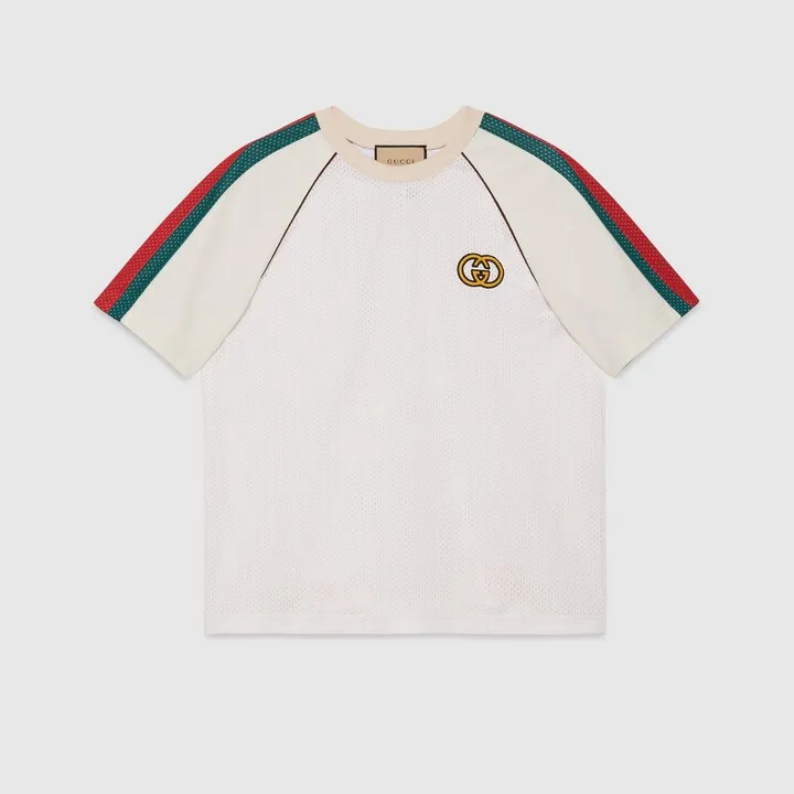 Mesh fabric T-shirt