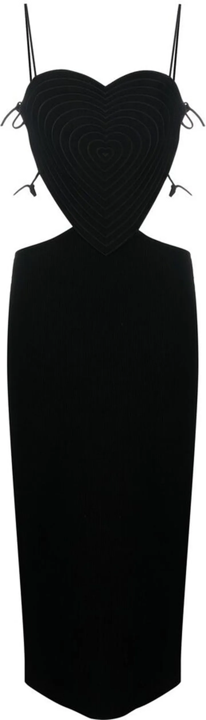 Love-Heart Motif Cut-Out Midi Dress
