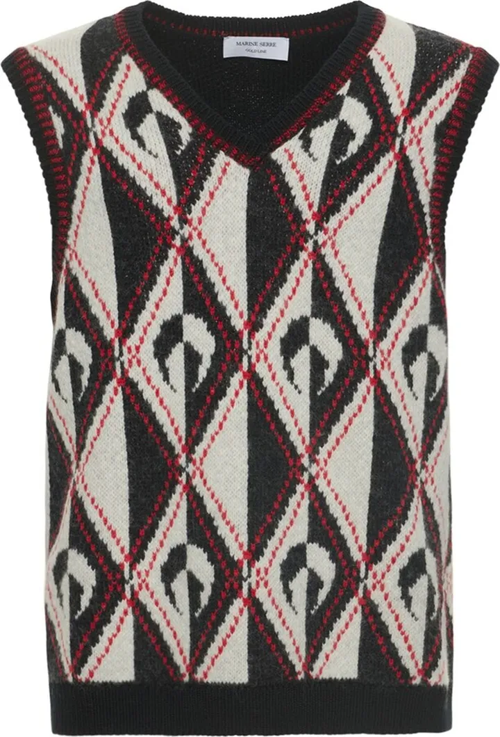 Harlequeen wool blend knit vest