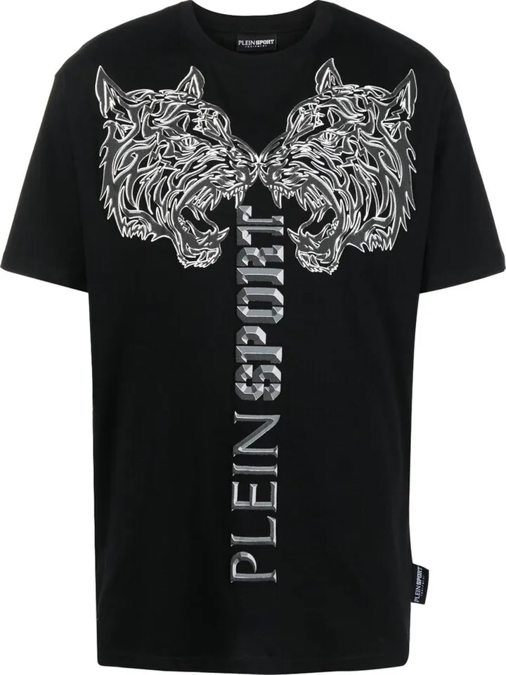 tiger-print T-shirt