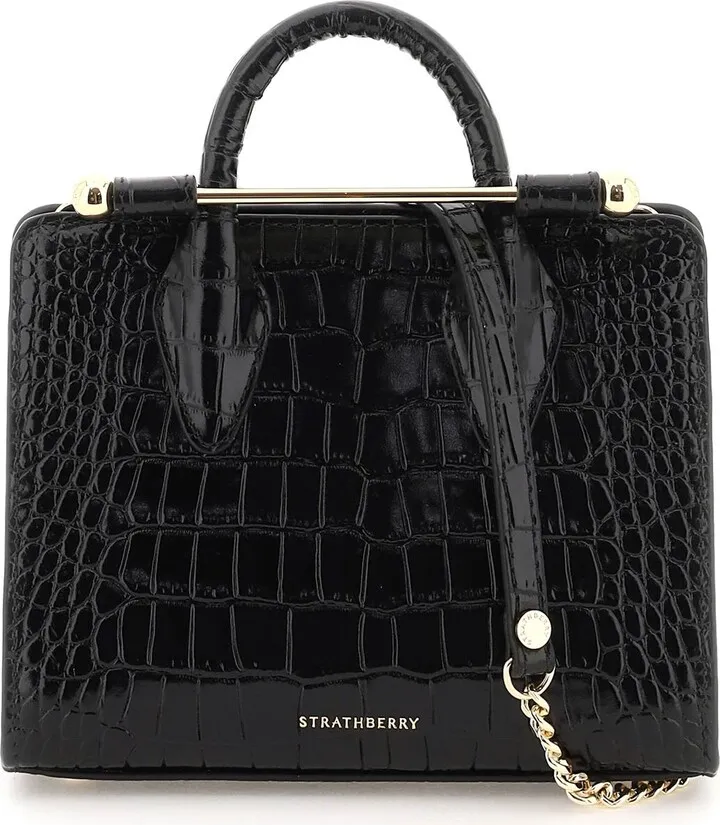 'nano Tote' Croco-embossed Leather Bag