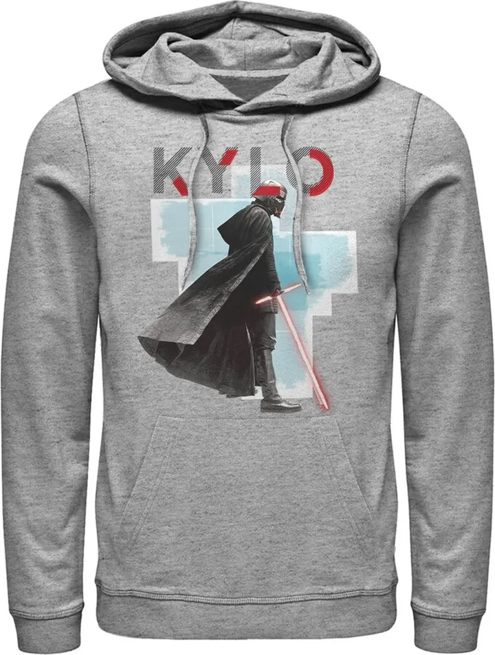 Men's Star Wars: The Rise of Skywalker Sinister Kylo Pull Over Hoodie - Athletic Heather - Small