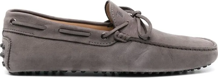 Gommino lace-up suede loafers