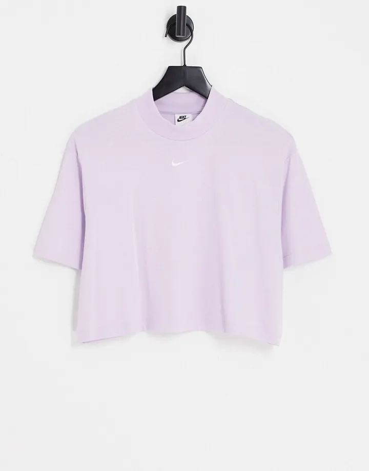 Nike Swoosh mock neck t-shirt in lilac