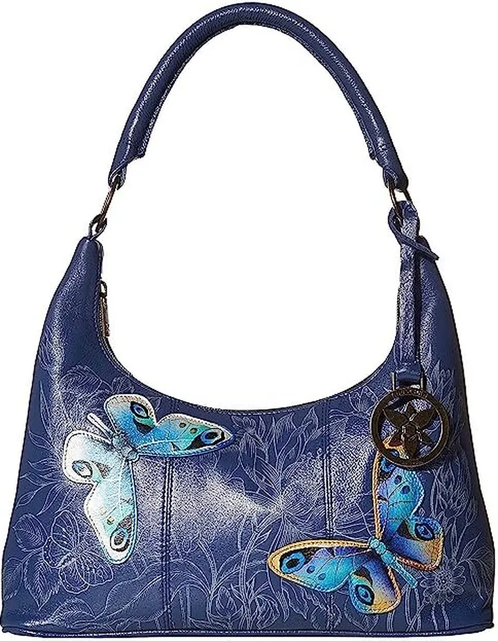 Anuschka Medium Top Zip Hobo 371 (Garden of Delights) Shoulder Handbags