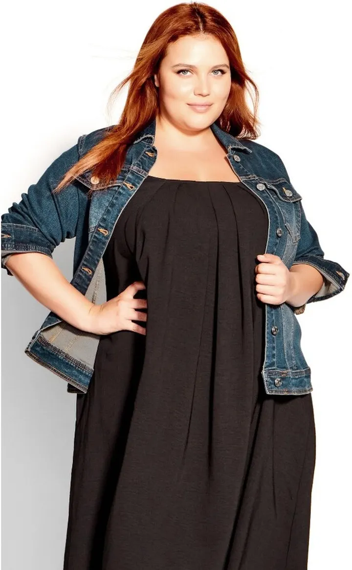 EVANS | Women's Plus Size Denim Jacket - mid wash - 20W