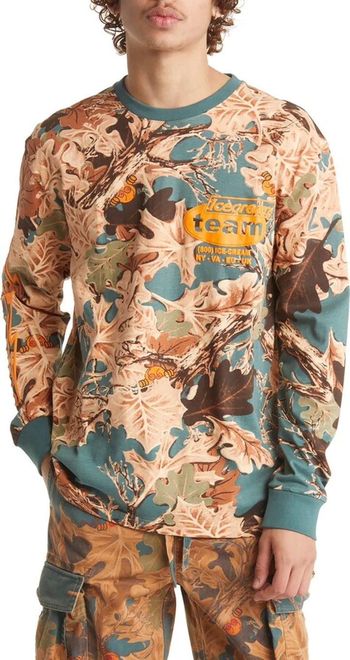 Big Bucks Camo Long Sleeve Cotton Graphic Tee