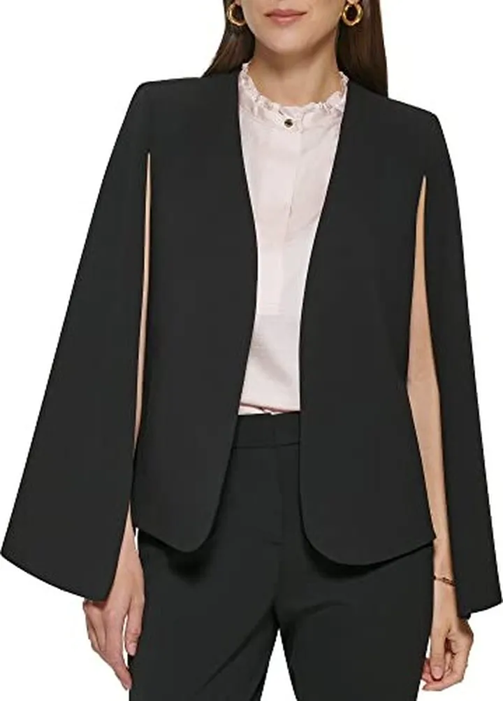 DKNY Women's Standard Everyday Casual Stretchy Open Front Cape