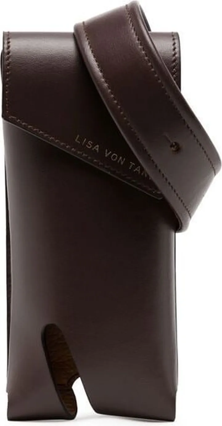 Logo-Print Crossbody Leather Phone Bag