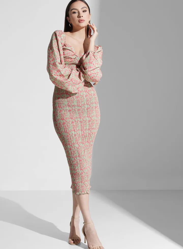 Sweetheart Neck Lettuce Hem Dress