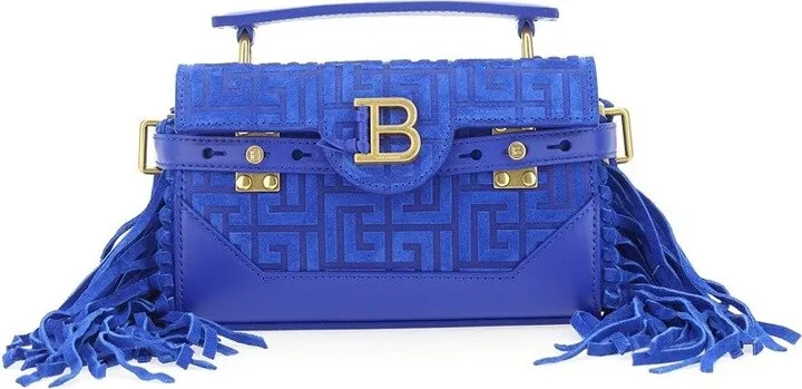 Balmain Monogram Fringed Shoulder Bag