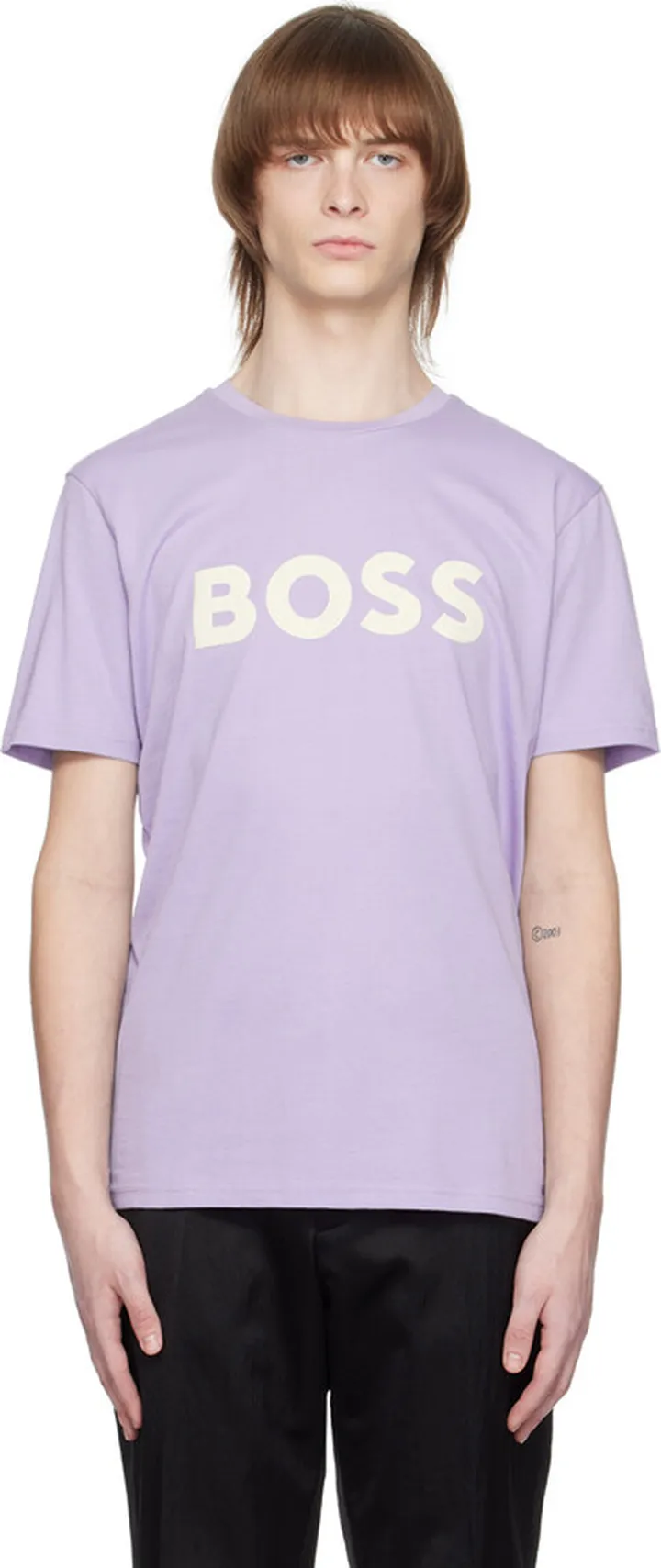 BOSS Purple Printed T-Shirt