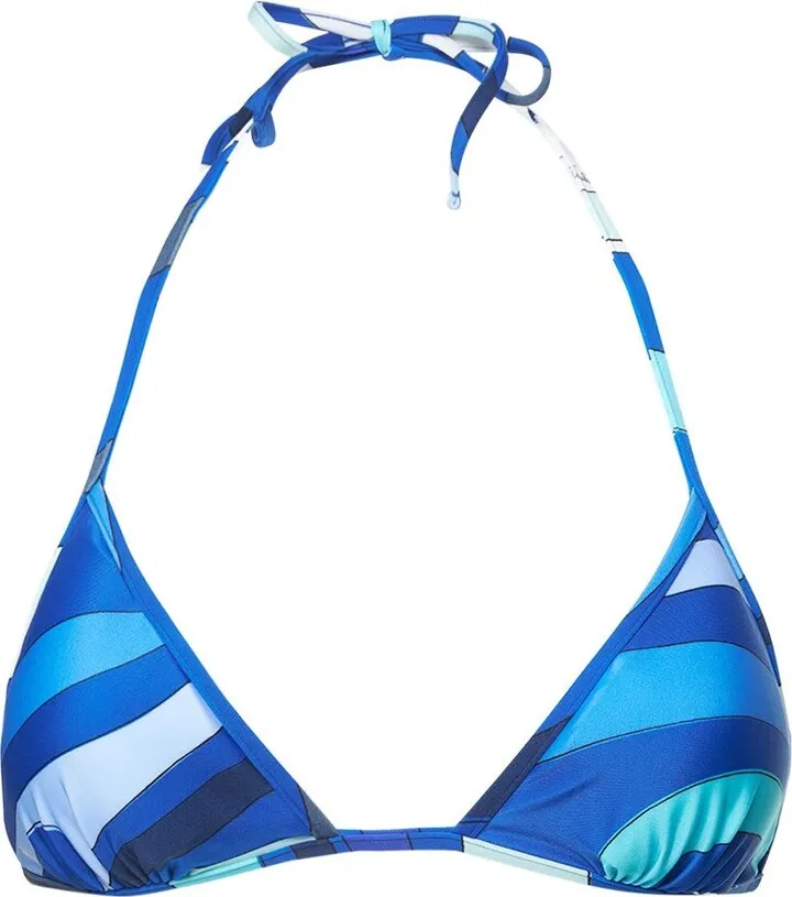 Marmo print triangle bikini top