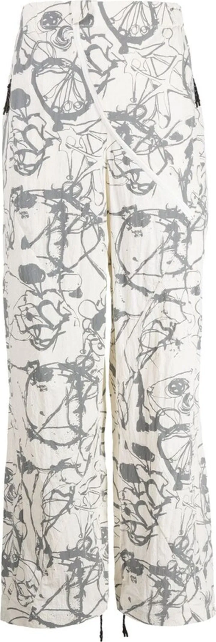 Abstract-Print Straight-Leg Trousers