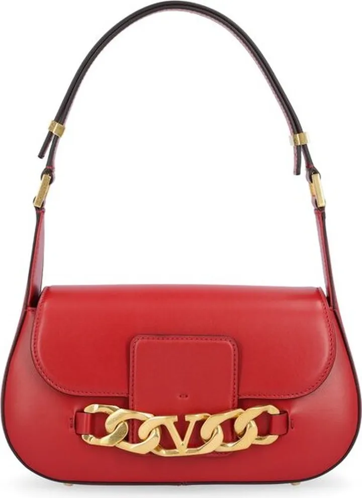 Valentino VLogo Plaque Chain-Link Shoulder Bag