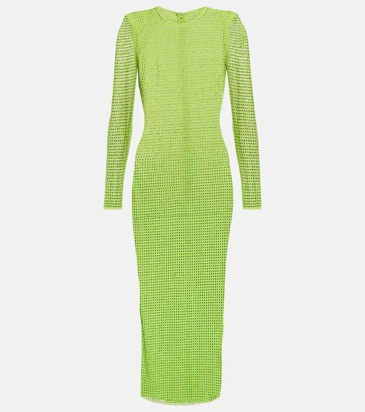 Crystal-embellished bodycon dress