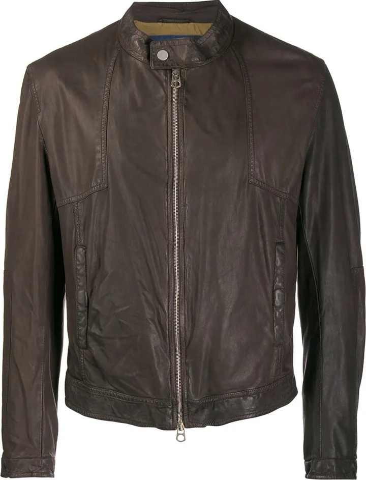 Zip-Up Leather Jacket
