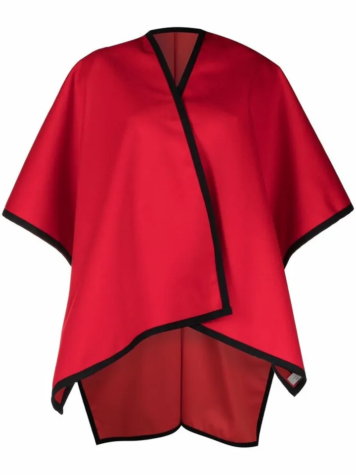 Ainsley contrast-trim cape scarf