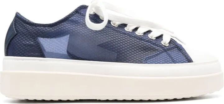 Platform-Sole Lace-Up Sneakers