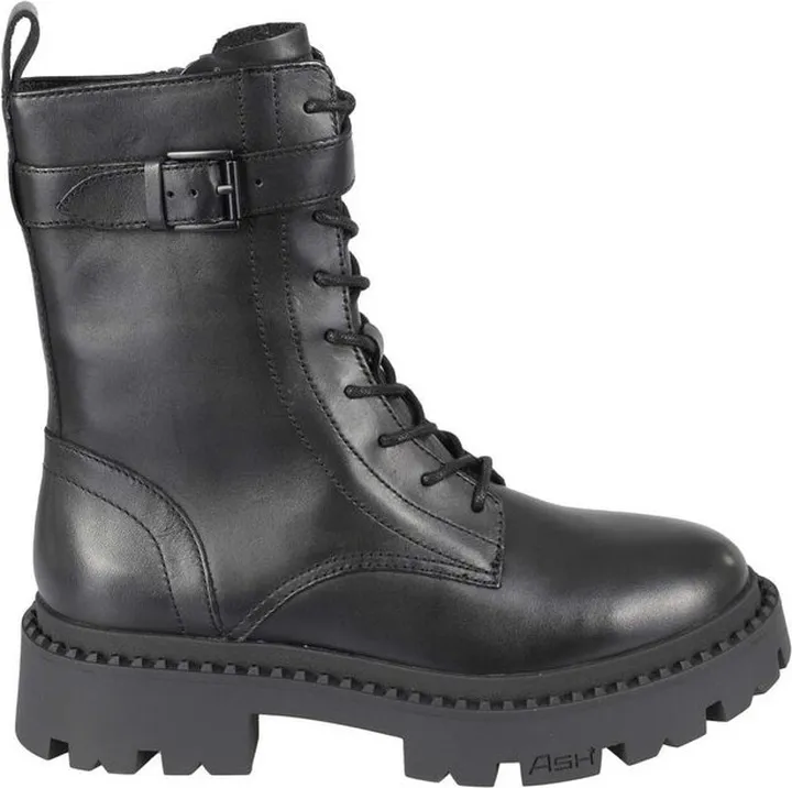 Ash Gena Buckled Lace-Up Combat Boots