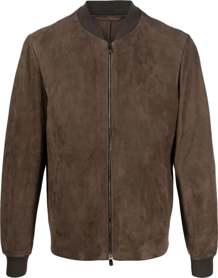 Suede Leather Bomber Jacket