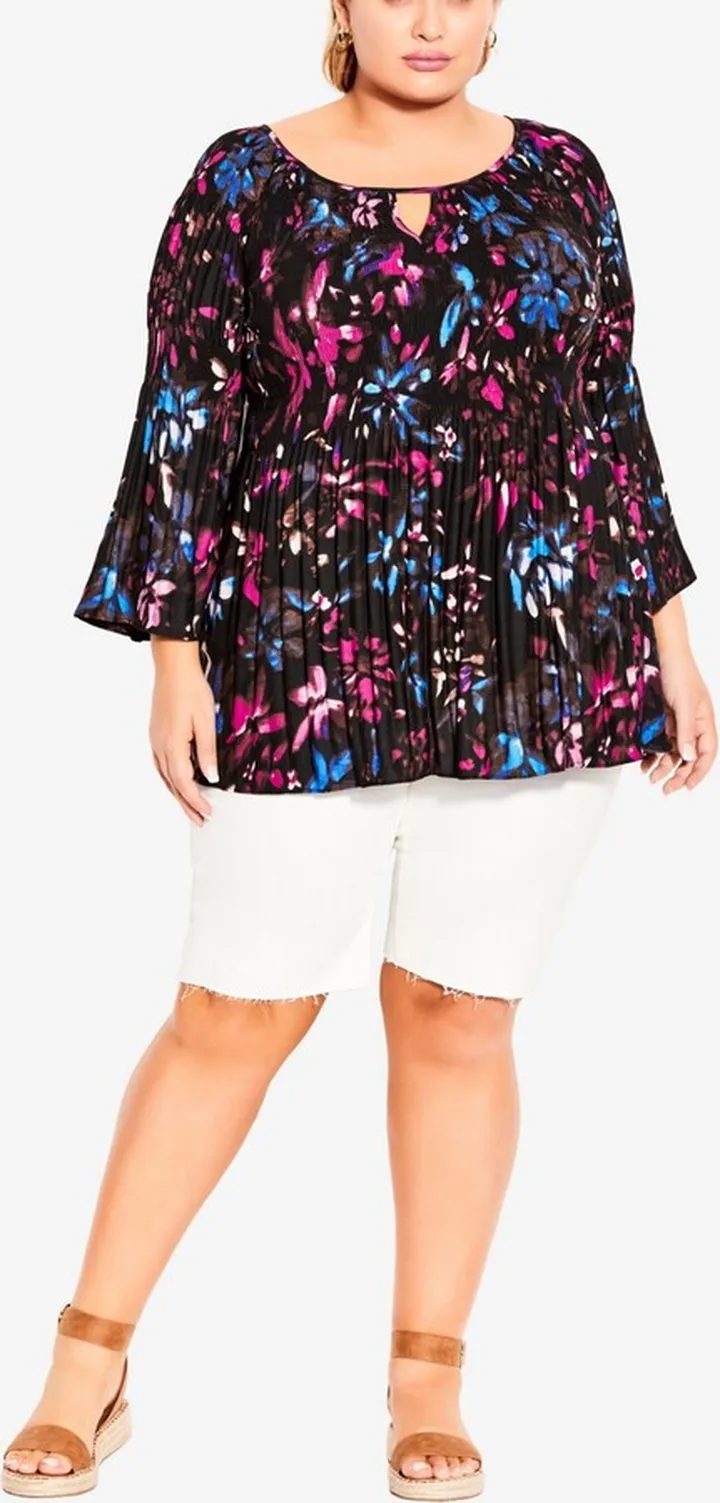 Plus Size Pleater Tunic Top