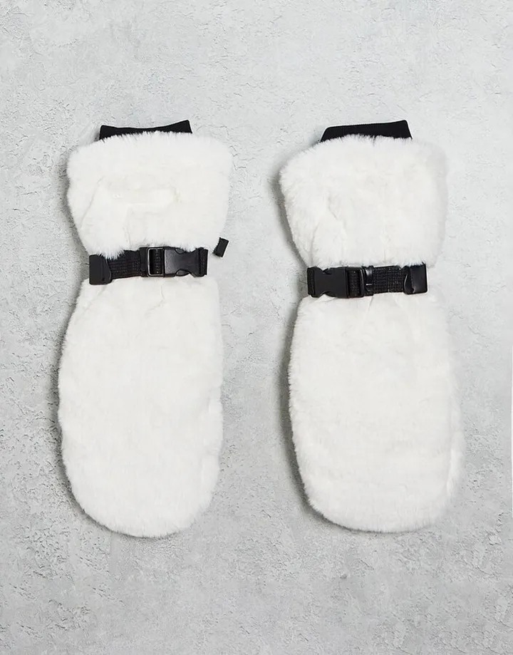 ASOS 4505 ski faux fur mittens