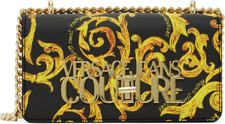 Versace Jeans Couture Black & Yellow Chain Bag