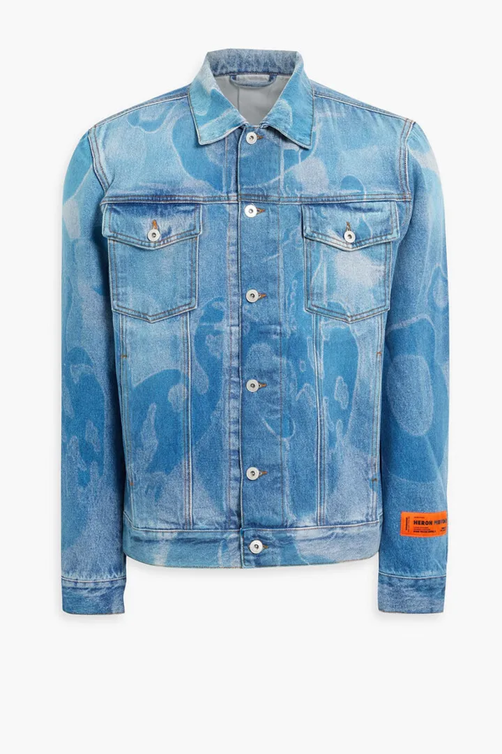 Appliquéd printed denim jacket
