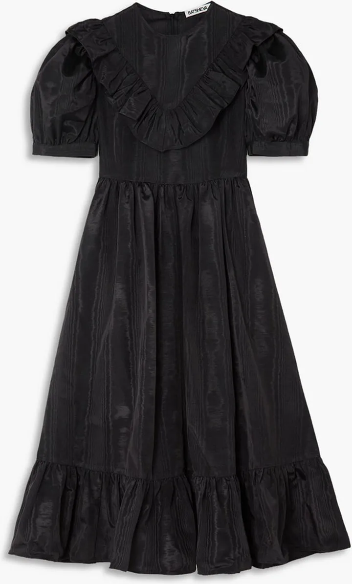 May ruffled moire midi dress