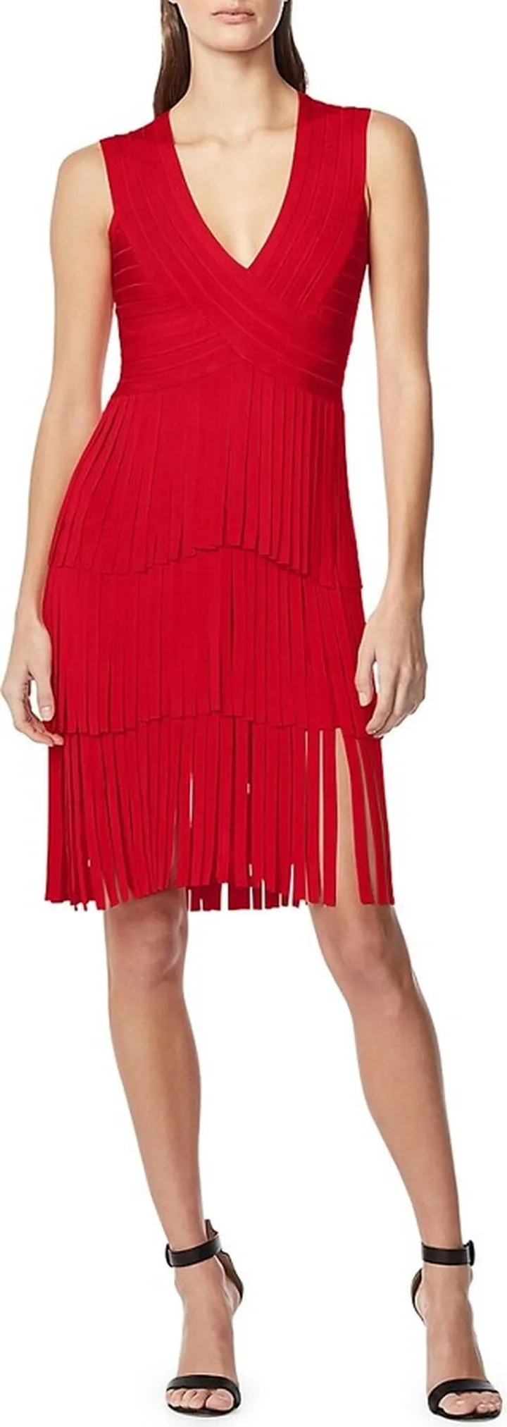 V-Neck Fringed Dress