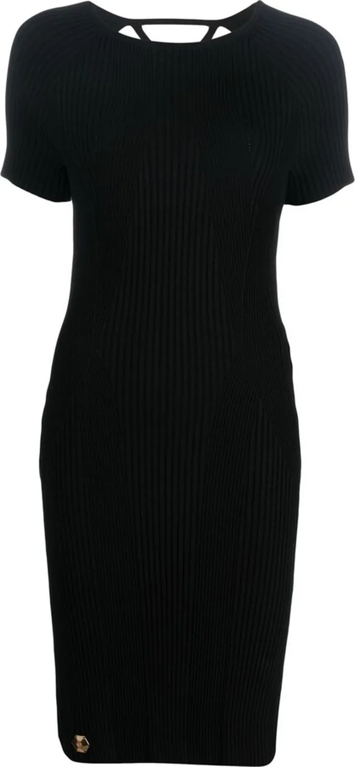 Logo-Charm Knitted Mini Dress