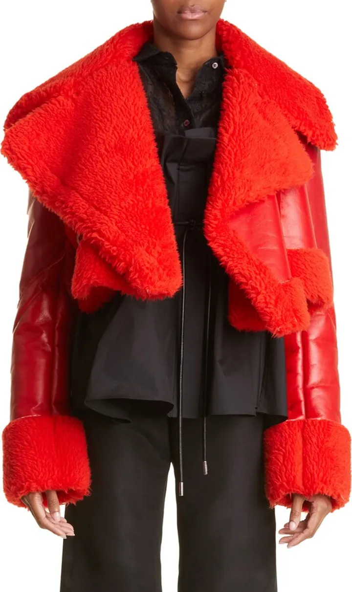 Faux Shearling Crop Jacket