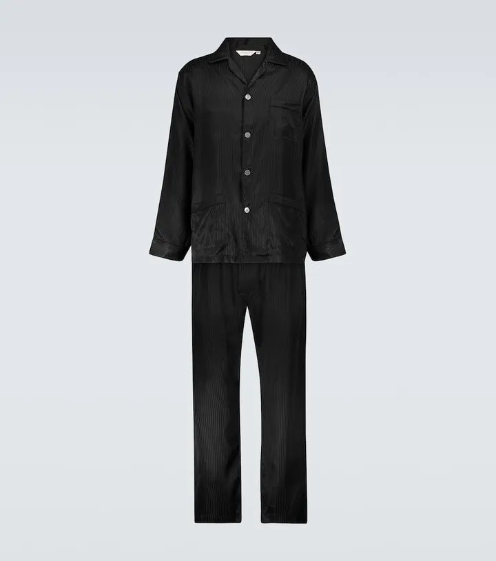 Woburn striped silk pajama set
