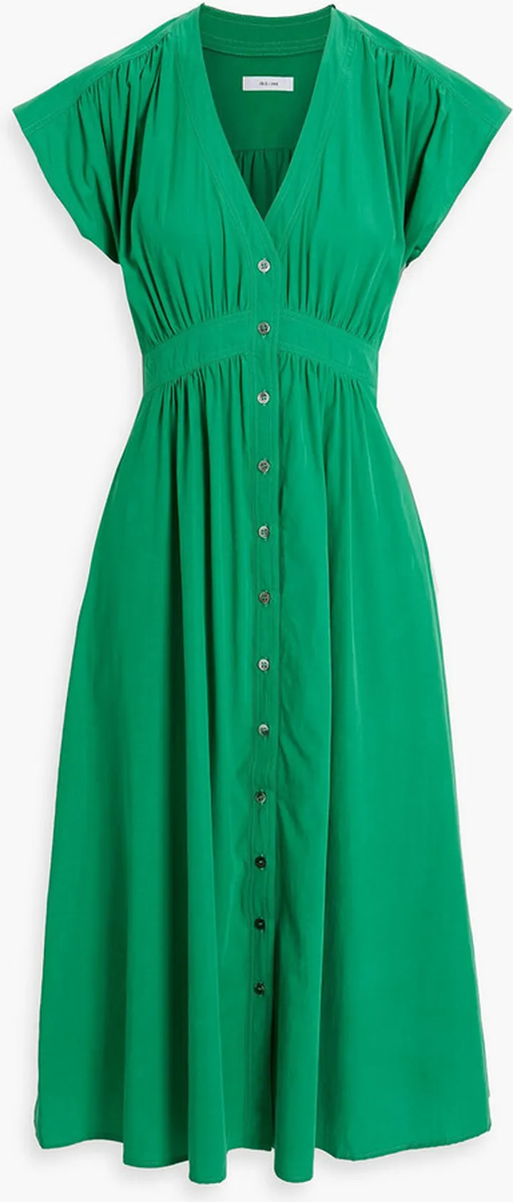 Evie gathered Lyocell and cotton-blend midi dress