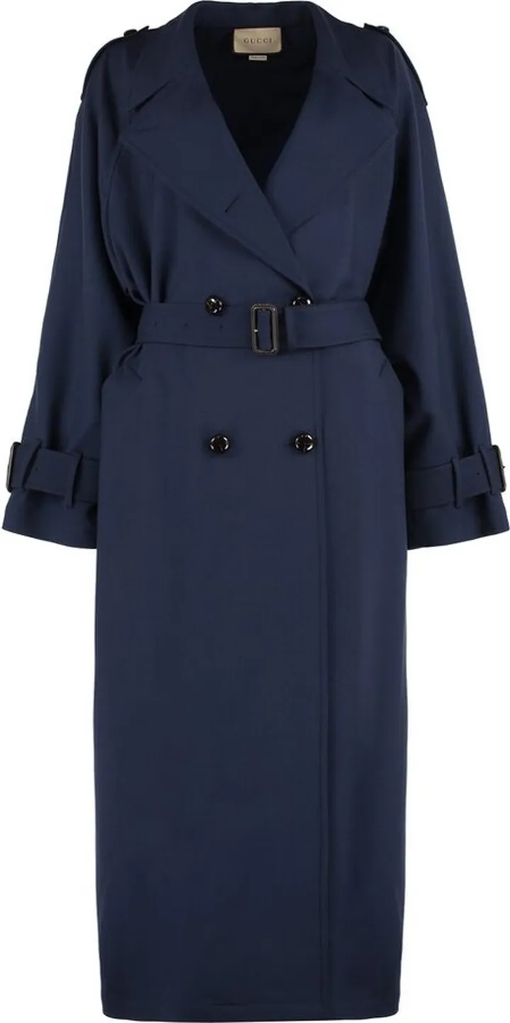 Gucci Double Breasted Belted Waist Trench Coat