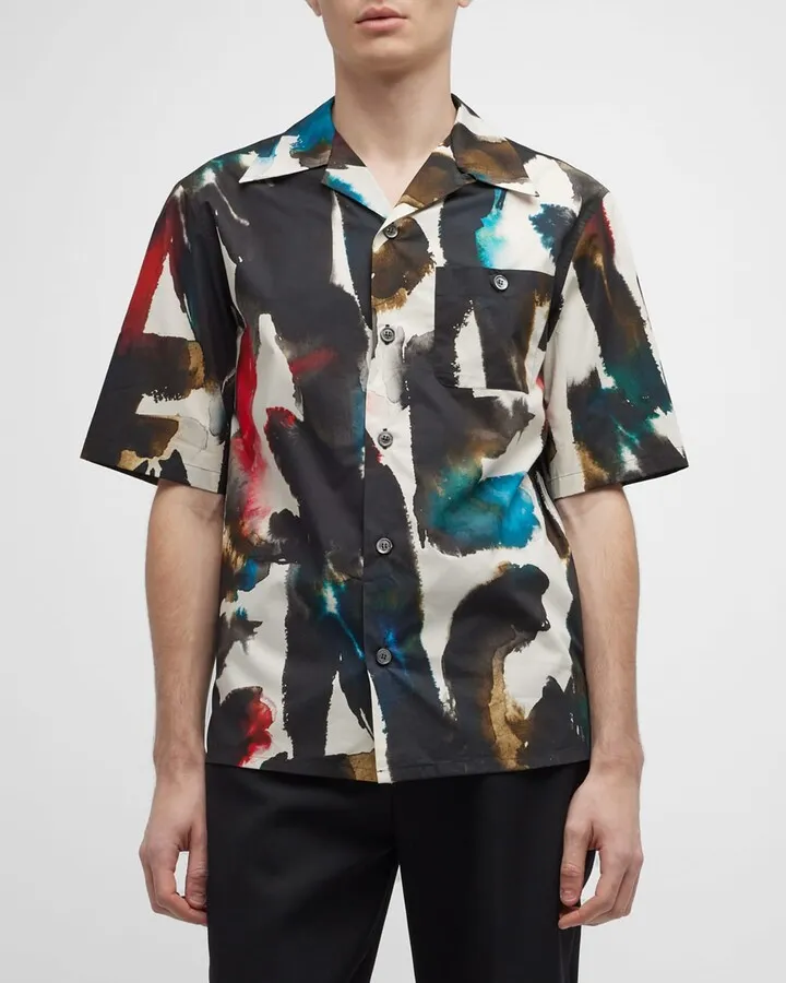 Men's Watercolor Camp Shirt