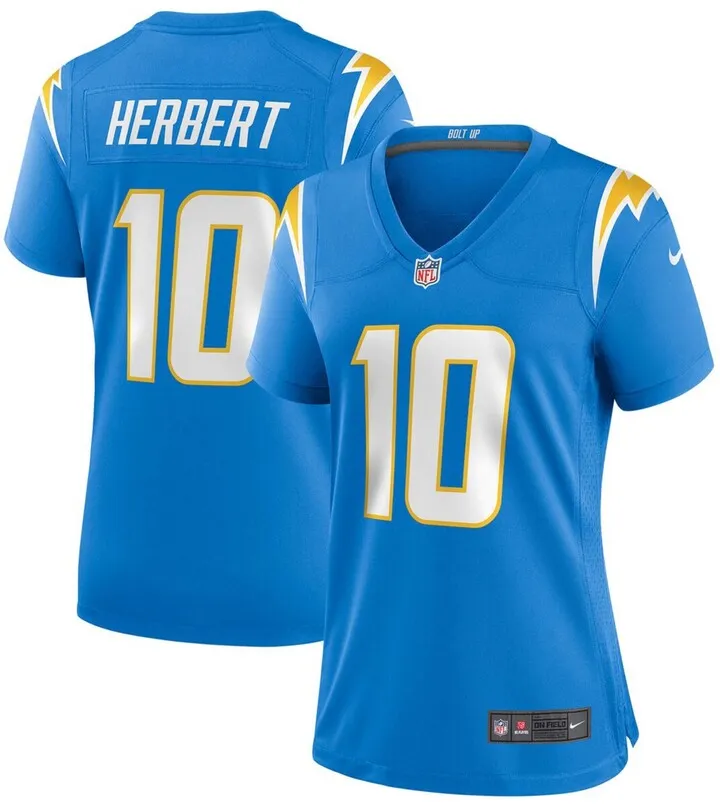 Women's Justin Herbert Powder Blue Los Angeles Chargers Game Jersey