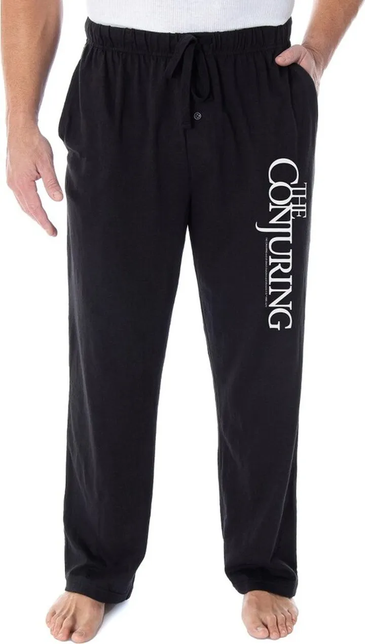 The Conjuring Men's Horror Movie Logo Sleep Pajama Pants Bottoms (M) Black