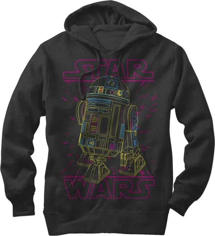 Men's Star Wars R2-D2 Lines Pull Over Hoodie - Black - Medium